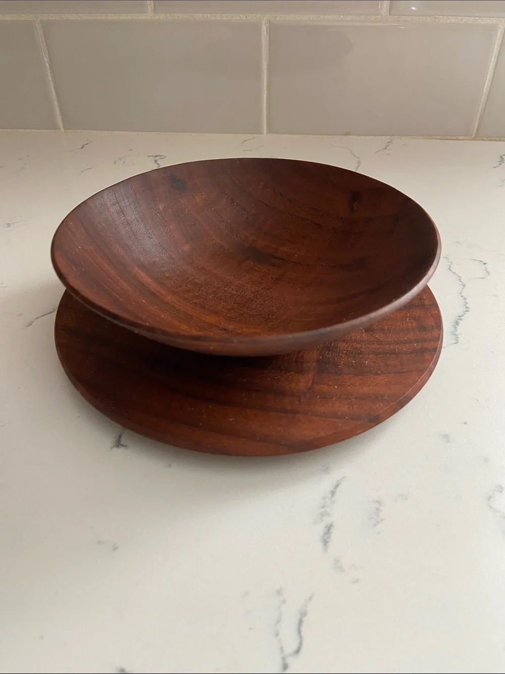 Vintage Handmade Studio Wood Bowl & Plate Northern California